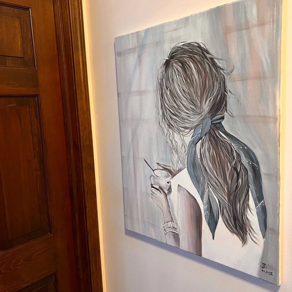 Art, acrylic painting on canvas, 30/24 inch - Picture 2 of 2